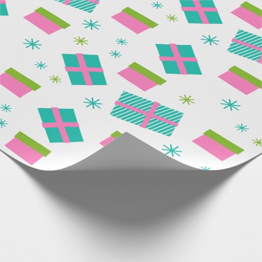 Kerstbomen en Cadeaus Moderne Kerst Cadeaupapier (Hoek)