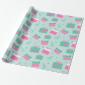 Kerstbomen en cadeaus Moderne Kerstmis Cadeaupapier (Uitgerold)