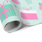 Kerstbomen en cadeaus Moderne Kerstmis Cadeaupapier (Rol Hoek)