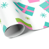 Kerstbomen en cadeaus Moderne Kerstmis Cadeaupapier (Rol Hoek)