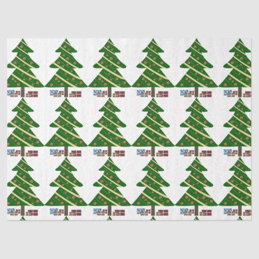 kerstbomen en cadeautjes tissuepapier (Voorkant)