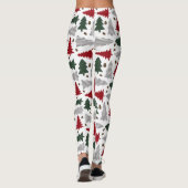 Kerstbomen en dennenappels leggings voor het platt (Achterkant)