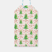 Kerstbomen en gouden sneeuwvlokken cadeaulabel (Achterkant)