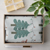Kerstbomen en groene kerstverlichting tissuepapier (Geschenk)