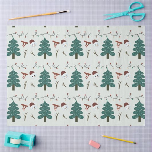 Kerstbomen en groene kerstverlichting tissuepapier (Craft)