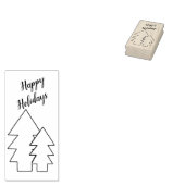Kerstbomen en Groet Art Stamp Rubberstempel (Gestempeld)