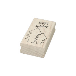 Kerstbomen en Groet Art Stamp Rubberstempel