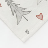 Kerstbomen en harten fleece deken vintage (Hoek)