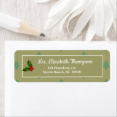 Kerstbomen en Holly Return Address Labels (Insitu)