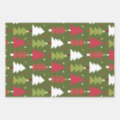 Kerstbomen en Holly rood en groen Inpakpapier Vel (Voorkant)