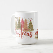 Kerstbomen en kabouter keramische mok (Voorkant links)