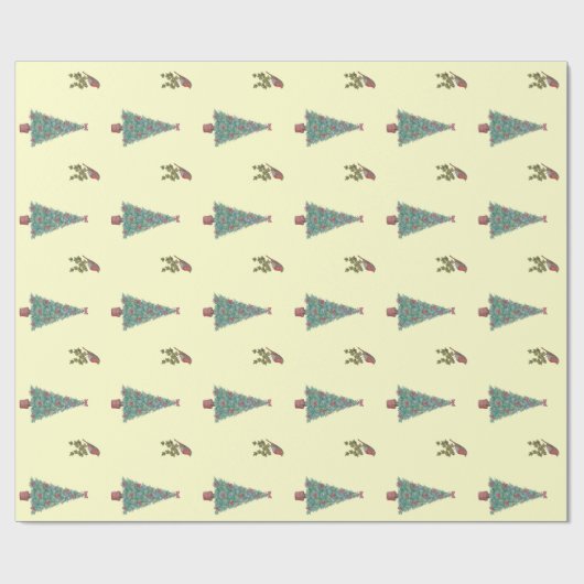 kerstbomen en kerstbomen cadeaupapier (Vlak)