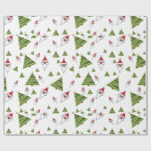 kerstbomen en kerstbomen cadeaupapier (Vlak)