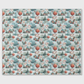 kerstbomen en kerstbomen cadeaupapier (Vlak)