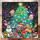 Kerstbomen en kerstboomschilders raamsticker (Vel 2)