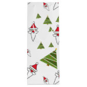 Kerstbomen en Kerstman Wijn Cadeautas (Achterkant)