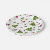 Kerstbomen en kerstmannetjes papieren bordje (Gekanteld)