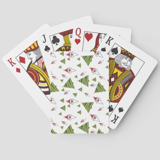 Kerstbomen en kerstmannetjes pokerkaarten (Achterkant)