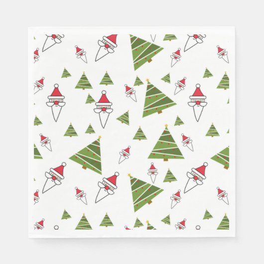 Kerstbomen en kerstmannetjes servet (Voorkant)