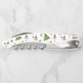 Kerstbomen en kerstmanschappen kurkentrekker (Achterkant)