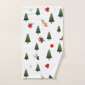 kerstbomen en koeien bad handdoek (Handdoek)