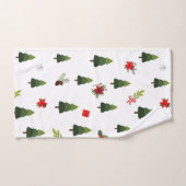 kerstbomen en koeien bad handdoek (Handdoek)