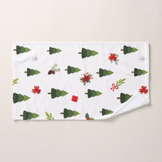 kerstbomen en koeien bad handdoek (Handdoek)