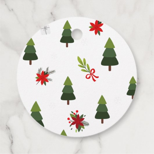 kerstbomen en koeien bedankjes labels (Achterkant)