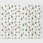 kerstbomen en koeien cadeaupapier (Vlak)