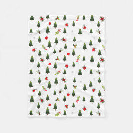 kerstbomen en koeien fleece deken