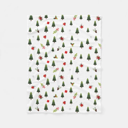 kerstbomen en koeien fleece deken (Voorkant)