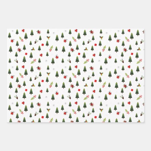 kerstbomen en koeien inpakpapier vel (Voorkant 3)