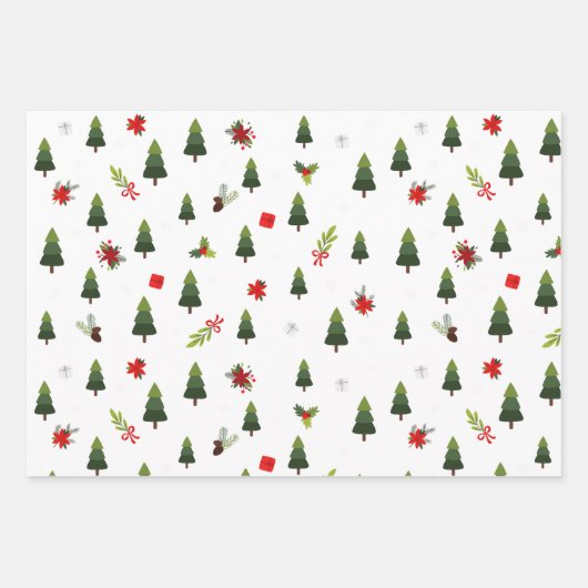 kerstbomen en koeien inpakpapier vel (Voorkant 2)