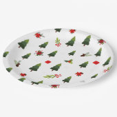 kerstbomen en koeien papieren bordje (Gekanteld)