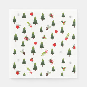 kerstbomen en koeien servet