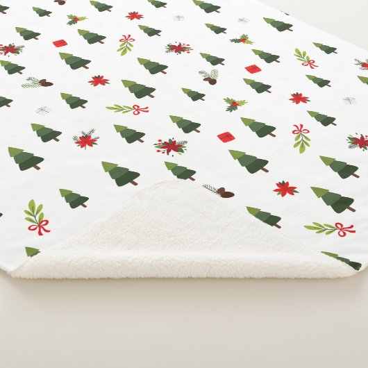 kerstbomen en koeien sherpa deken (3/4)