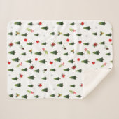 kerstbomen en koeien sherpa deken (Voorkant (horizontaal))