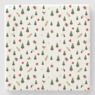 kerstbomen en koeien stenen onderzetter