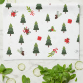 kerstbomen en koeien theedoek (Gevouwen)