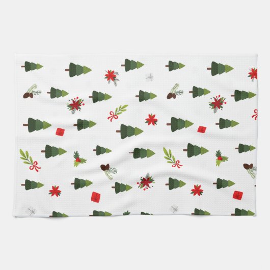 kerstbomen en koeien theedoek (Horizontaal)