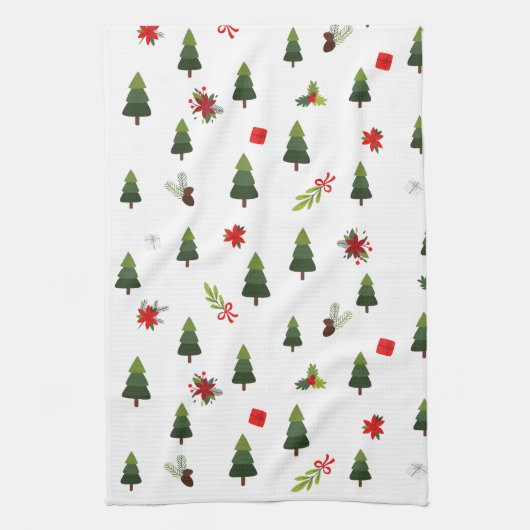 kerstbomen en koeien theedoek (Verticaal)