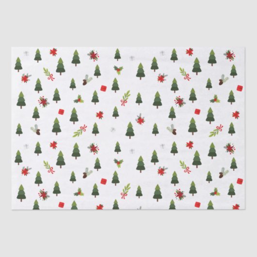 kerstbomen en koeien tissuepapier (Voorkant)