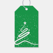 kerstbomen en Labels met sneeuwval Cadeaulabel (Voorkant)