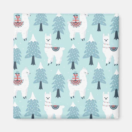 kerstbomen en lama's magneet (Voorkant)