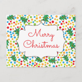 Kerstbomen en lichten retro vakantie briefkaart