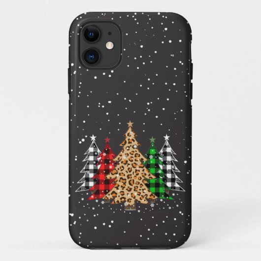 kerstbomen en luipaarden voor het drukken van snow Case-Mate iPhone case (Achterkant)