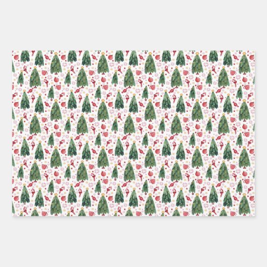 kerstbomen en muis inpakpapier vel (Voorkant 2)