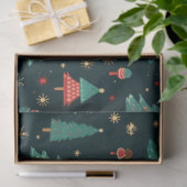 Kerstbomen en Ornamenten Black Christmas Tissuepapier (Geschenk)