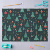 Kerstbomen en Ornamenten Black Christmas Tissuepapier (Craft)