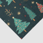 Kerstbomen en Ornamenten Black Christmas Tissuepapier (Detail)